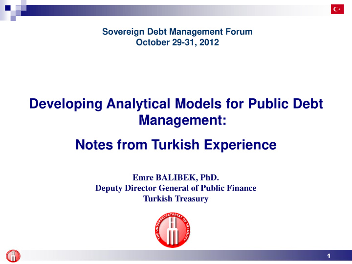 developing analytical models for public debt