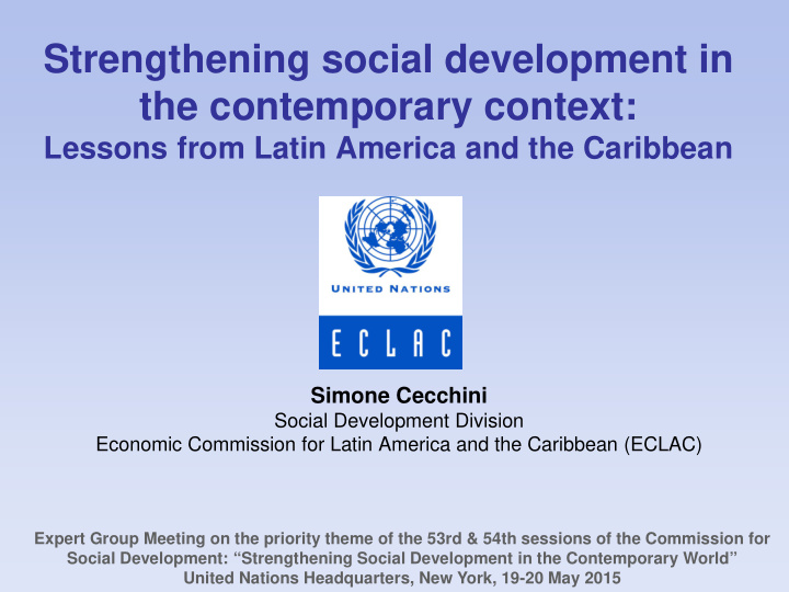 strengthening social development in the contemporary