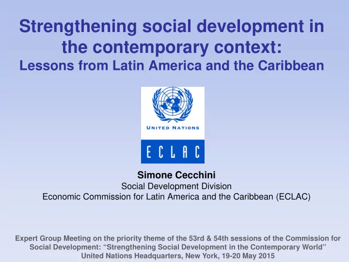 strengthening social development in the contemporary