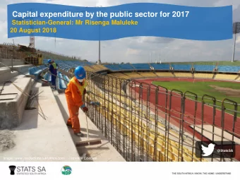 Capital expenditure by the public sector for 2017  Statistician-General: Mr Risenga Maluleke  20