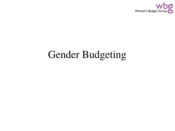 gender budgeting gender budgeting is