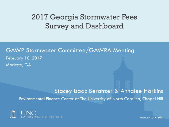 2017 georgia stormwater fees survey and dashboard