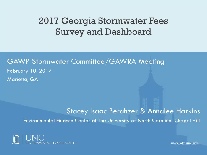 2017 georgia stormwater fees survey and dashboard