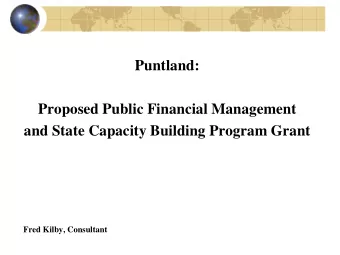 Outline  Background  Proposed Program components  Proposed Institutional and  implementation