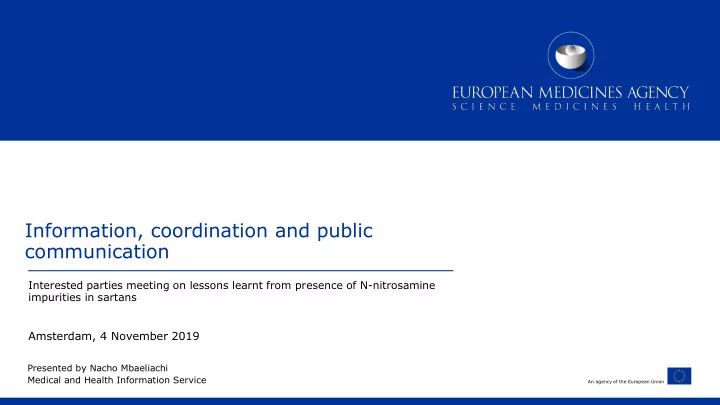 information coordination and public communication