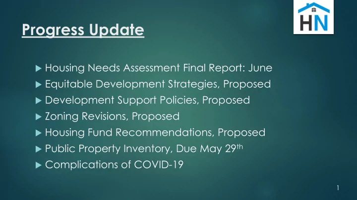 progress update