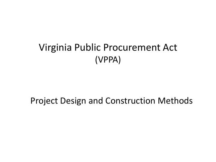 virginia public procurement act