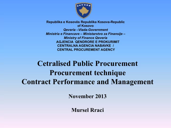 centralna agencia nabavke central procurement agency