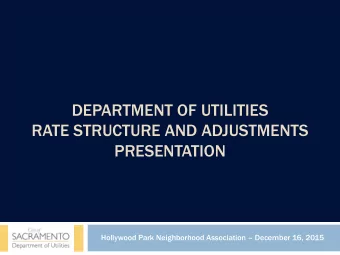 Hollywood Park Neighborhood Association  December 16, 2015  Pr  Presenta  esentation  tion Over