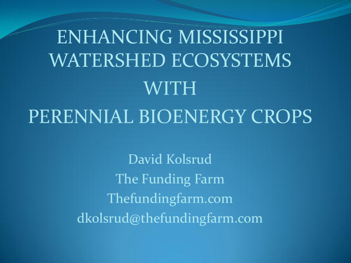 perennial bioenergy crops