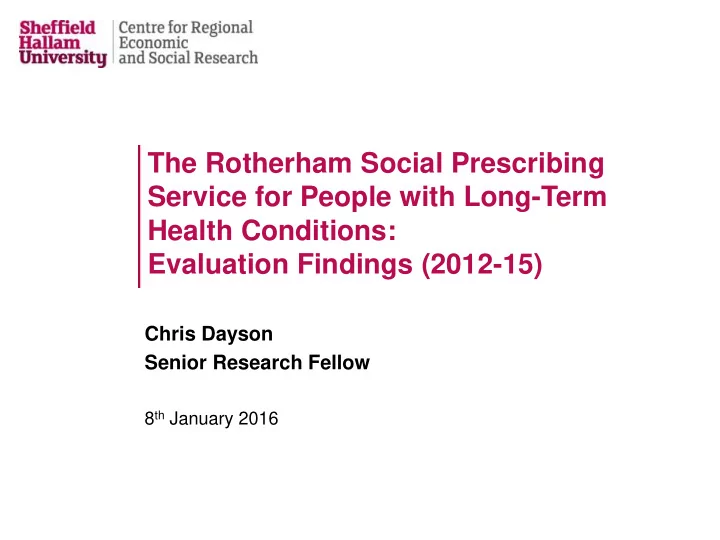 service for people with long term