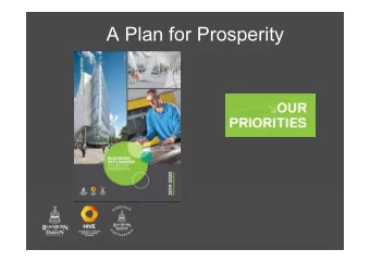 A Plan for Prosperity  A Plan for Prosperity  Brian Bailey, Blackburn with Darwen Borough Council