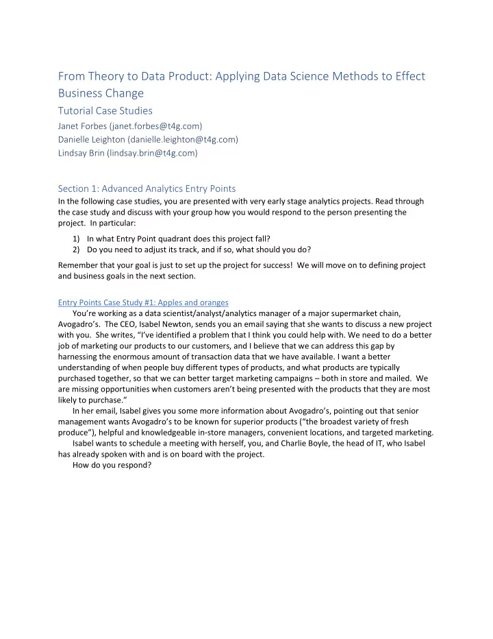 from theory to data product applying data science methods