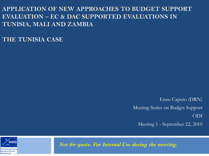application of new approaches to budget support