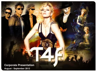 Corporate Presentation  August / September 2012  0  Disclaimer  The material that follows is a