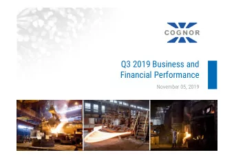 Q3 2019 Business and  Financial Performance  November 05, 2019  1. Introduction  2. Business