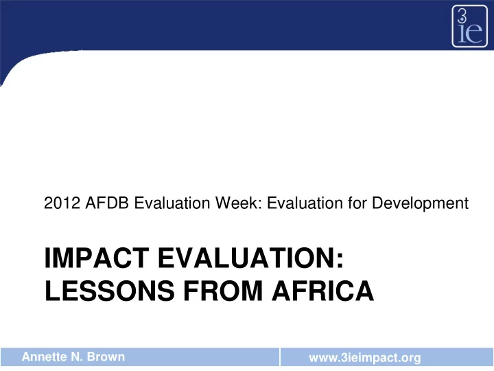 lessons from africa