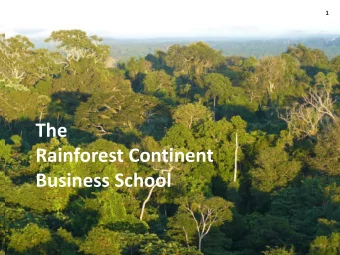 The  Rainforest Continent  Business School   The  Rainforest Continent Business School