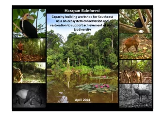 Capacity-building workshop for Southeast  Asia on ecosystem conservation and  restoration to