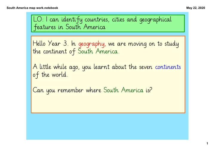 hello year 3 in geography we are moving on to study the