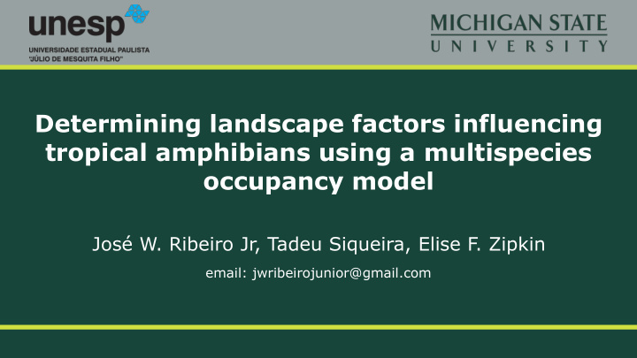 determining landscape factors influencing