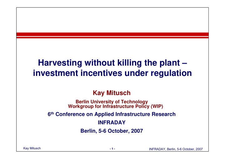 harvesting without killing the plant investment