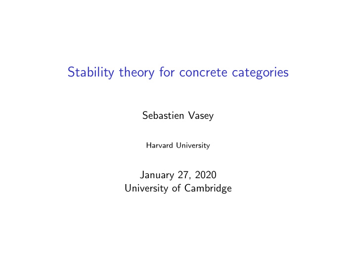 stability theory for concrete categories