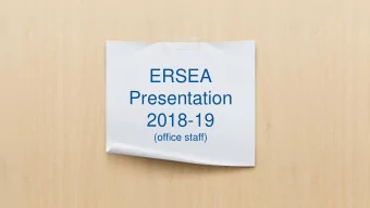 Presentation  2018-19  (office staff) What is ERSEA ?  Eligibility  Recruitment  Selection