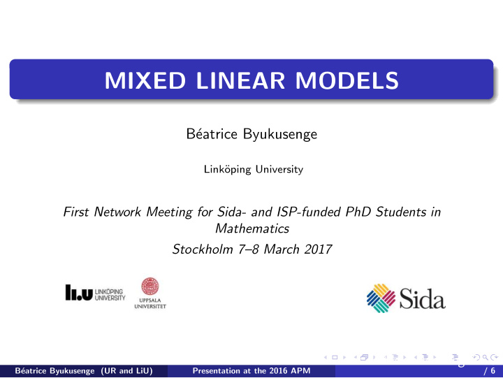 mixed linear models