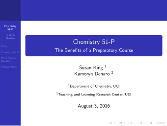 Chemistry 51-P  Data  The Benefits of a Preparatory Course  Course Results  Post-Survey  Results