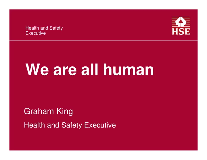 we are all human