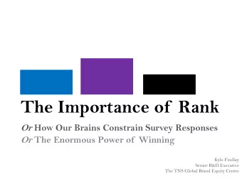 The Importance of  Rank Or How Our Brains Constrain Survey Responses Or The Enormous Power of