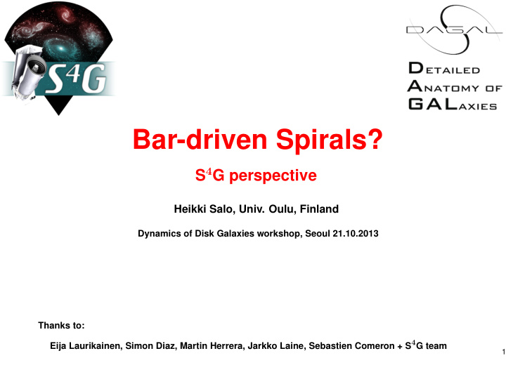 bar driven spirals