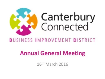 Annual General Meeting 16 th March 2016 A quick flashback    Ballot in July 2014    54%