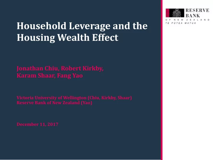 household leverage and the housing wealth effect