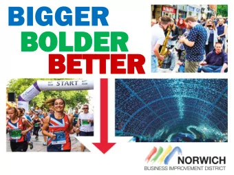 BIGGER  BOLD  BOLDER  ER  BET  BETTER  TER Norwich BID  Term 2 Vision  Make a clear