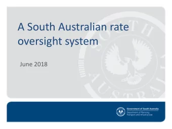 oversight system  June 2018  Legislative approach  Enabling legislation in LG Act  Establish