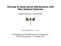 overlap of black petrel distributions with new zealand