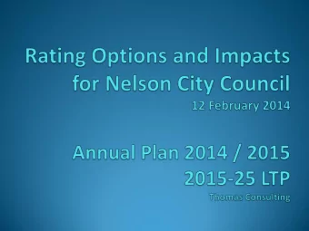 Rating Principles  Rates are never popular or easy to change  No right system