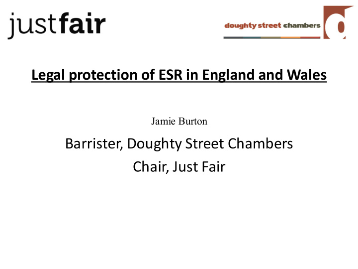 legal protection of esr in england and wales