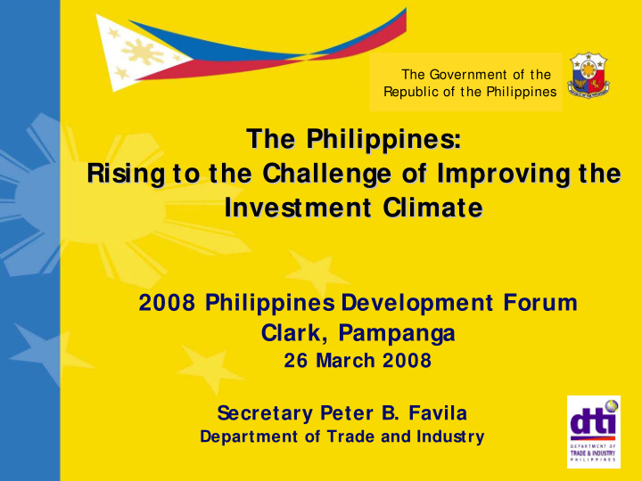 the philippines the philippines rising to the challenge