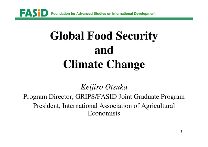 global food security y and climate change