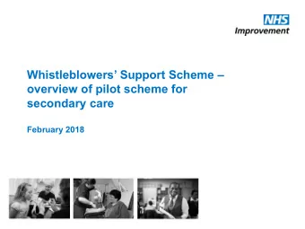 overview of pilot scheme for  secondary care  February 2018  Background to the scheme   In 2015