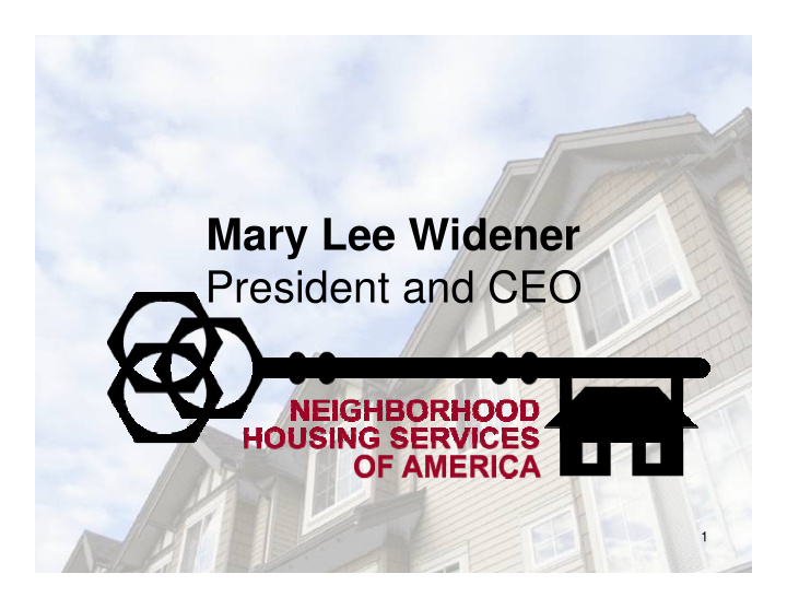 mary lee widener president and ceo