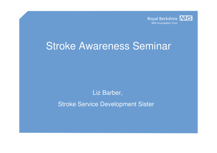 stroke awareness seminar