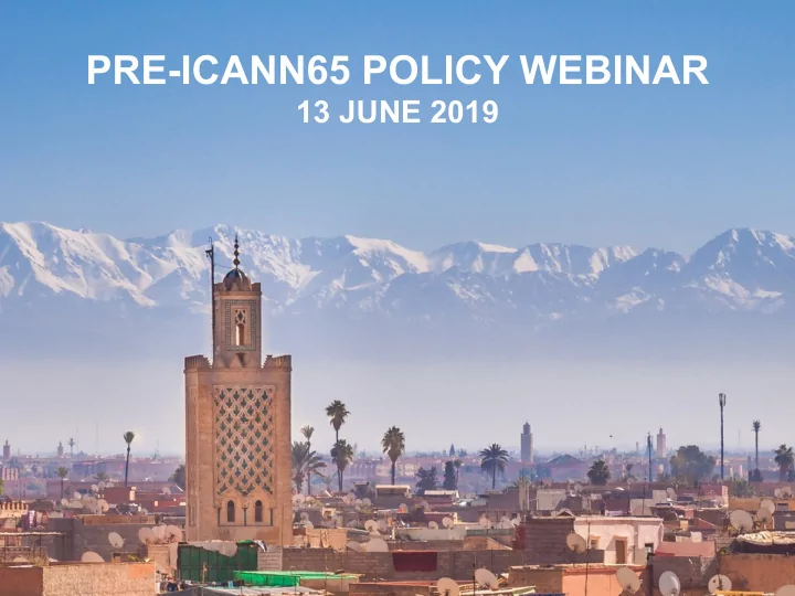 pre icann65 policy webinar