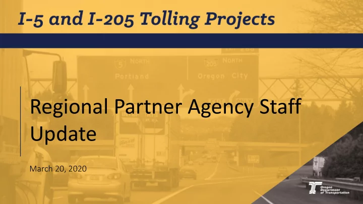 regional partner agency staff update