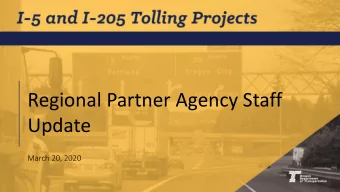 Regional Partner Agency Staff  Update  March 20, 2020  Meeting A  Agenda  Item  Lead  Welcome and