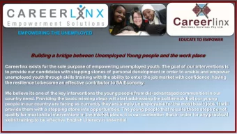 Buil  ildi  ding  ng a bridg  dge  e betw  tween  een Unemplo  mployed  ed Young  ng peopl  ple  e