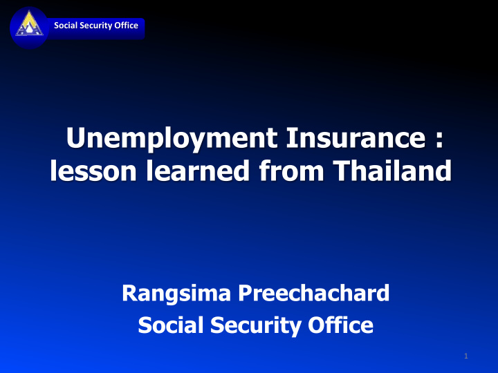 unemployment insurance lesson learned from thailand